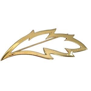 Vintage Trifari Gold Tone Leaf Shape Brooch Pin Fashion Jewerly 2.5" Fall Autumn